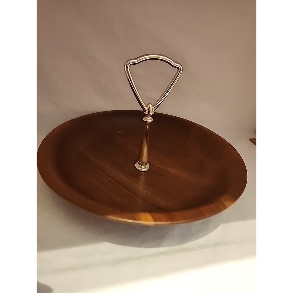 Vintage Ozark Walnutware Candy Nut Dish Solid Walnut‎ Mid Century Modern 8 inch